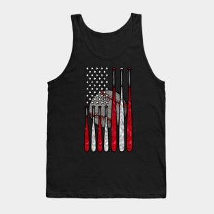 Vintage American Flag Baseball Tee Baseball Gift For Players Tank Top